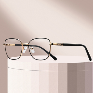 Rectangular computer glasses with near-clear lenses showing a faint green anti-reflective sheen